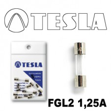 FGL2 1,25А предохранитель TESLA, GLASS (time-lag)