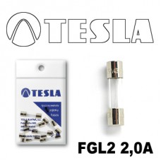 FGL2 2А предохранитель TESLA, GLASS (time-lag)