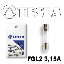 FGL2 3,15А предохранитель TESLA, GLASS (time-lag)