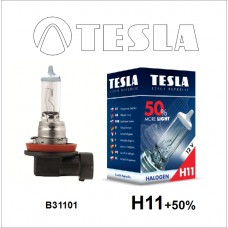 B31101 Лампа галогенная TESLA, H11+50% 12V 55W