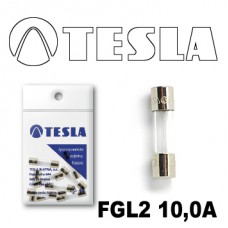 FGL2 10А предохранитель TESLA, GLASS (time-lag)